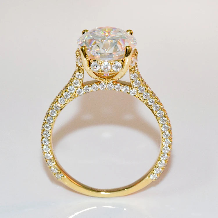 Roomy Fine Jewelry Diamond Ring Custom 9k 10k 14k 18k Solid Purity Gold CVD Hpht 1.5ct Diamond Women Rings