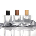 Luxury Glass Perfume Bottles Striped Perfume Bottle 30ml 50ml Empty Glass Perfume Bottles Women Round Transparent Cosmetic Glass
