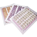 Natural White Pink Purple Button Freshwater Pearl Half Drilled Hole Loose Round Pearls Button Shape Freshwater for Jewelry