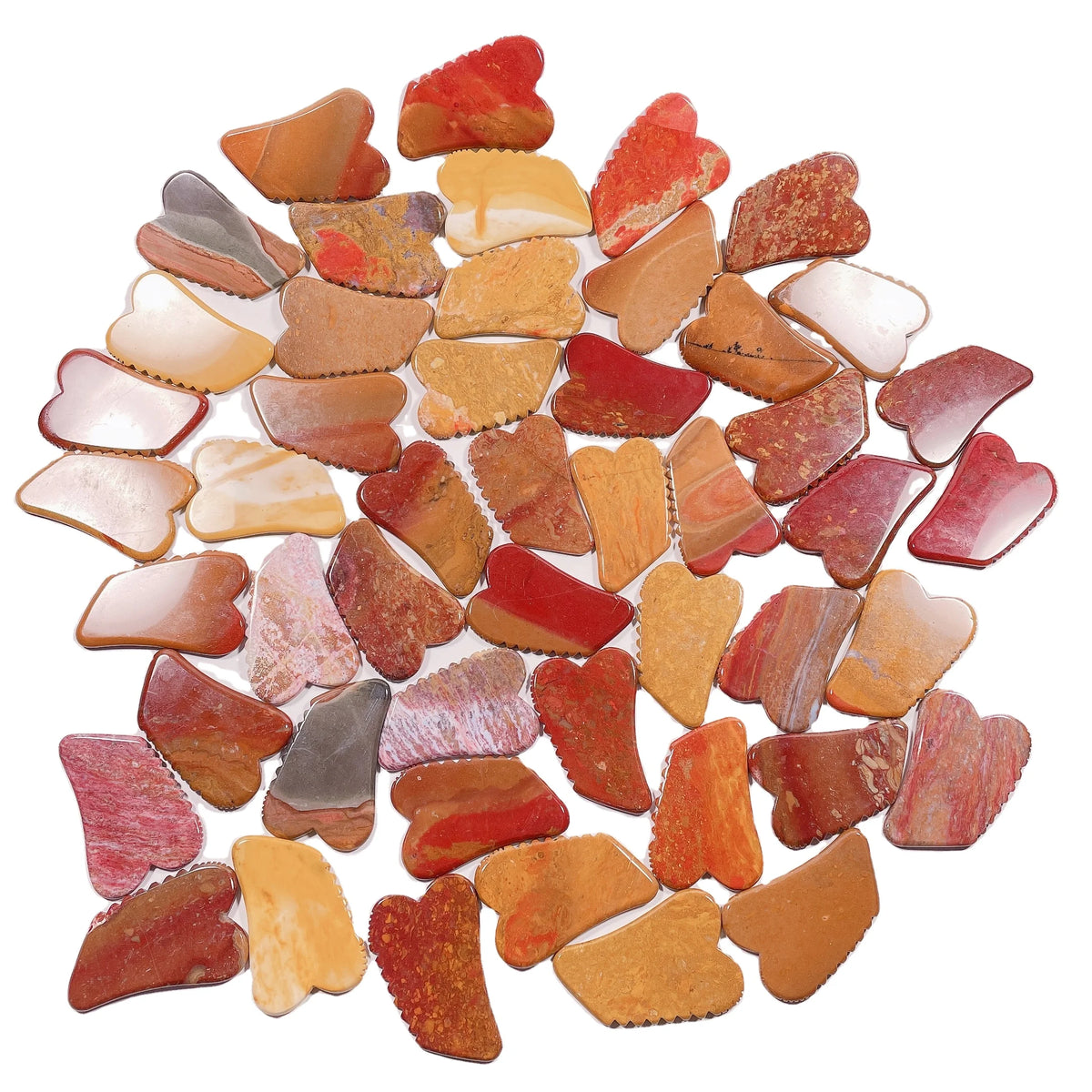 Huiying Best Price Authentic Gemstone Polished Stone Mookaite Jasper Gua Sha Board New Shape With Spiky for Anti-Aging MegaBDM