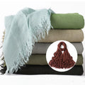 80*190CM Women Muslim Crinkle Hijab Scarf Plain Shawls Femme Soft Pleated Headscarf Islamic 100% Rayon Hijab