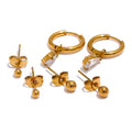 JINYOU 1737 Stainless Steel 1Set 2025 Zircon Water Drop Dangle Stud Earrings Women Waterproof Gold Personalized Chic Jewelry