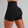Women's High Waist Tummy Control Butt Lifting Scrunch Yoga Shorts 4\" Wholesale Fitness Booty Biker Shorts Elastic Waist Solid