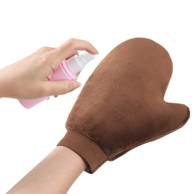 Custom Logo Deluxe Applicator Mitts Double Sided Velvet Tan Applicator With Thumb Fake Self Tanning Mitts