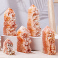 Wholesale Raw Gemstone Specimen Tower Point Healing Reiki Red Crystal Teeth Point for Decoration