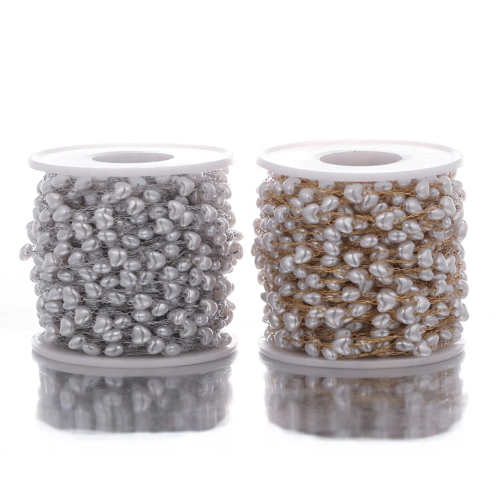 Stainless Steel 6mm Love Pearl Roll Chains for DIY Making Couple Bracelet Necklace Jewelry Accessories Findings