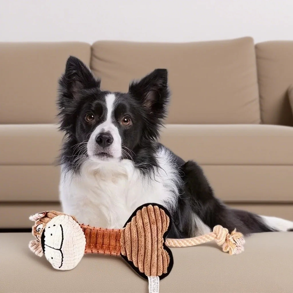 Juicepet Wholesale Price Pet Training Interactive Dog Squeaky Toy Stretch Bite Resistant Dog Plush Toys Made of Durable Cotton