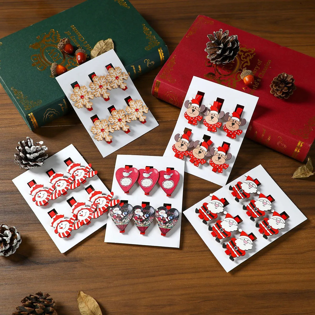 Creative Christmas Wooden Cartoon Clip Home Photo Wall Scene Layout Decoration Accessories for Christmas Day