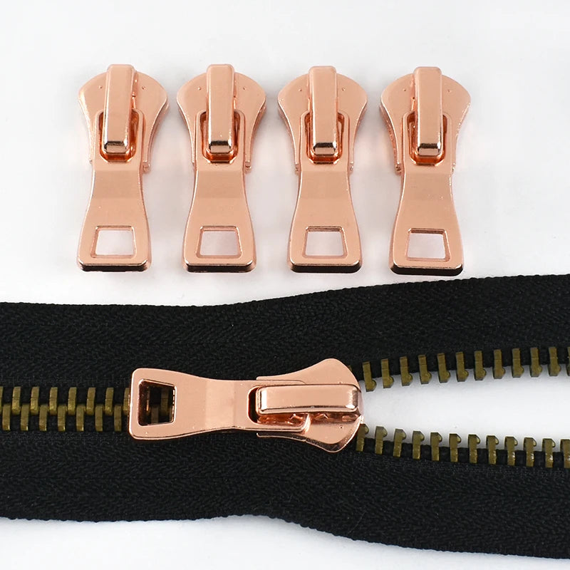 MeeTee ZHQ103 8# Rose Gold Customizable Color for Bags Garments Luggage Featuring Material Alloy Zipper Slider for Metal Zippers