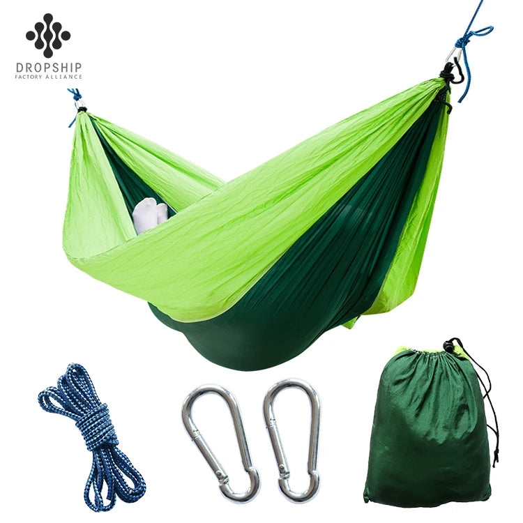Portable Ultralight Nylon Adult Hammock with Hanging Feature for Outdoor Camping and Travel