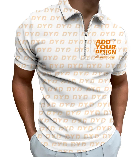 Print on Demand Plus Size Short Sleeve Men's Polo Shirt Custom Polyester Casual Men Polo Shirt for Golf Pique Riding Embroidery