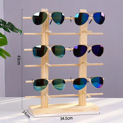 New Product Single-Layer Wood Eyewear Display Stand Multi-Layer Sunglasses Rack Holder