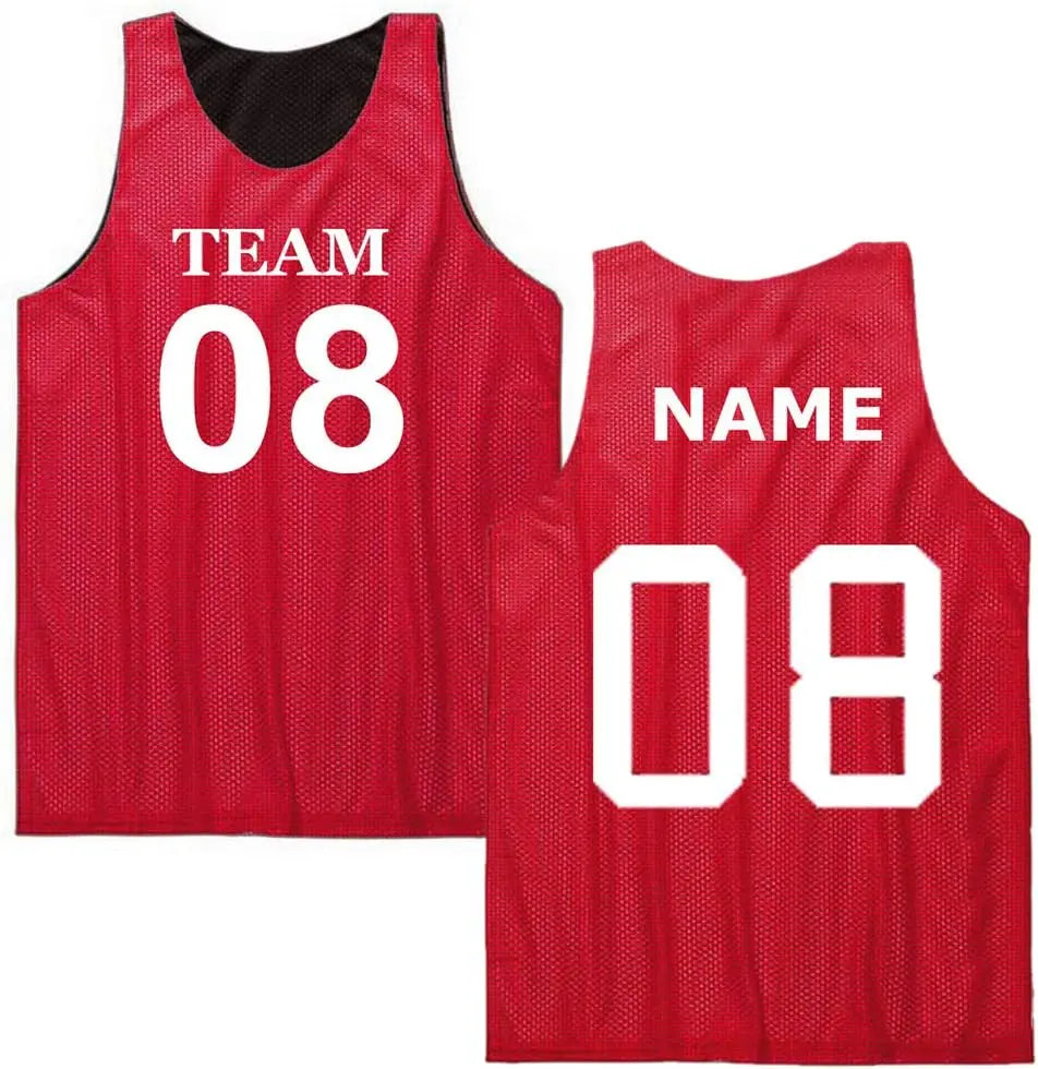 B132 Unisex Custom Made Reversible Jersey High Quality Printed Sports Wear Wholesale Basketball Singlet for Men