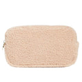 SHERPA Cosmetic Bag Comfortable Fur Pouch with Zipper Closure Fashion Style Cotton Lining for Women and Girls