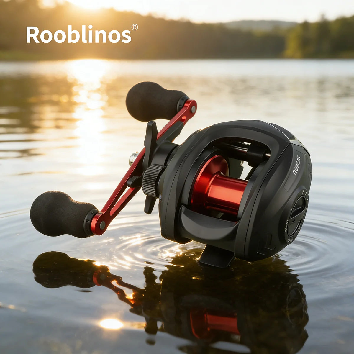 [Germany Stock] Rooblinos AC Waterdrop Left Hand Baitcasting Reel 7.2:1 Gear Ratio for Bait River & Lake Fishing