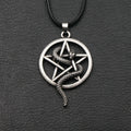 New Arrival Alloy Round Snake Five-point Star Snake Pendant Necklace Punk Biker for Men Women Fashion Jewelry
