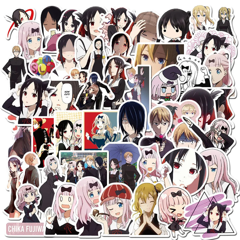 50Pcs Kaguya Sama Love Is War Anime Sticker for Japan Notebook Home Decor Laptop Luggage Cartoon Vinyl Stickers