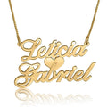 Wholesale Jewelry Letter Pendant Custom Women Stainless Steel Choker Gold Name Plate Necklace Personalised