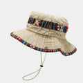 New Ethnic Fisherman Hat Cap Big Head Faded Sunhat Mountain Climbing Outdoor Women Men Folding Wide Brim Bucket Sun Hat
