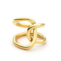 Wholesale Simple Twisted Line Knot Rings Adjustable Handcrafted Double-layer Cross Open Band Rings Statement Jewelry for Women