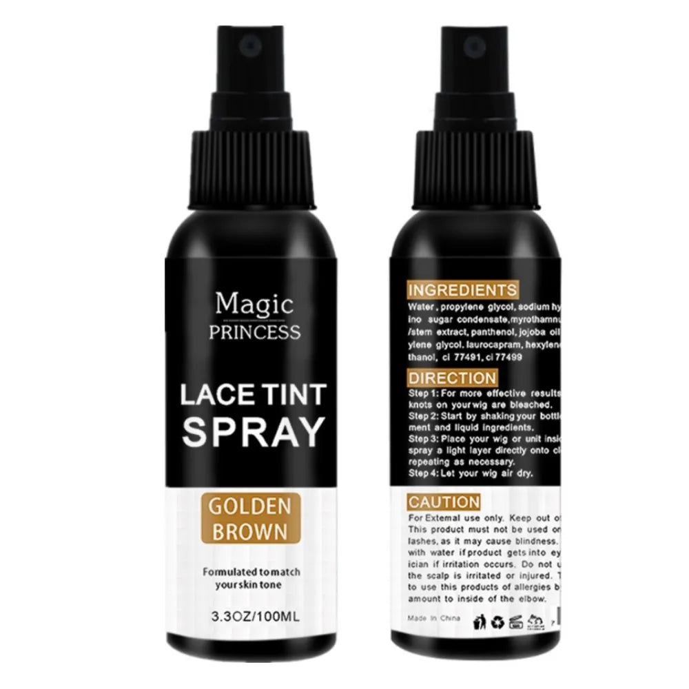Private Label 100ml Do Not Fade Lace Tint Spray Brown Dye Natural Wigs for Different Skin Types