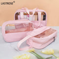 Pink Gift Toiletry Plastic Bag Zipper Storage PVC clear Window Cosmetic Makeup Bag for Travel
