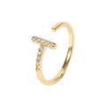 925 Sterling Silver Wedding Diamond Rings 18K Gold Plated Zircon Nails Shape Earring Adjustable Rings Jewelry for Women
