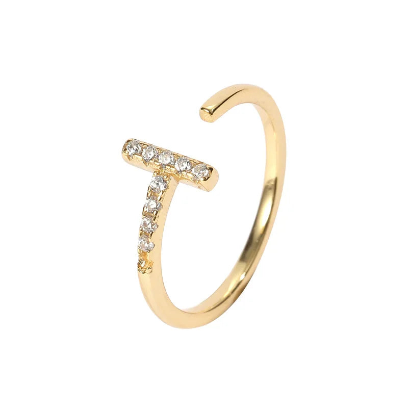 925 Sterling Silver Wedding Diamond Rings 18K Gold Plated Zircon Nails Shape Earring Adjustable Rings Jewelry for Women