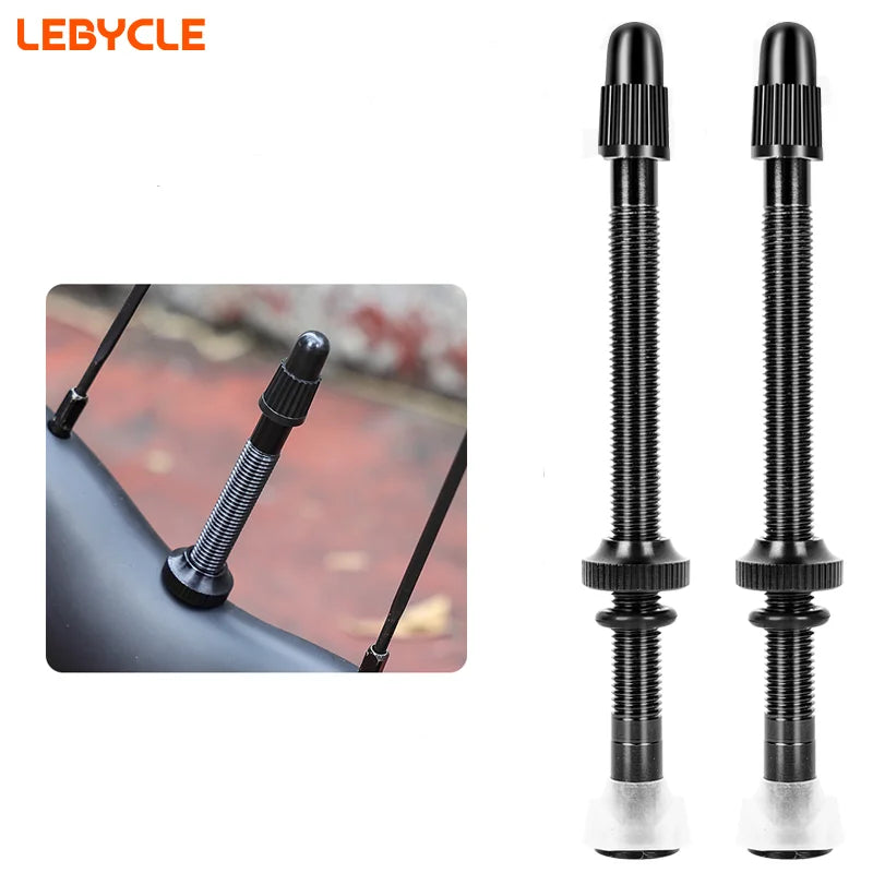 LEBYCLE Bicycle Tubeless Tire Valve Aluminum Alloy MTB Road Bike Presta Valve 40/60/80mm