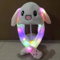 MIO Cute Winter Warm Plush Bunny Hat Ear Moving Jumping Funny Animal LED Rabbit Hats Kids Adult Party Cosplay Funny Caps