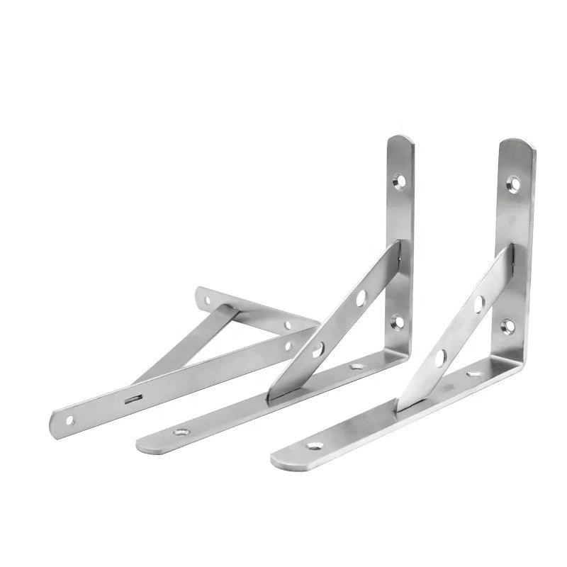Zuo Gang Stainless Steel Triangle Bracket Adjustable Stainless Steel L Angle Wall Mounting Shelf Metal Folding Table Brackets MegaBDM