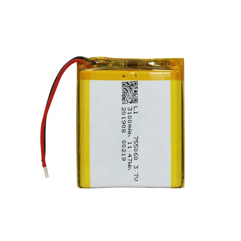 755060 3.7V 3100mAh Lithium Ion Lipo Polymer Battery with Pcb