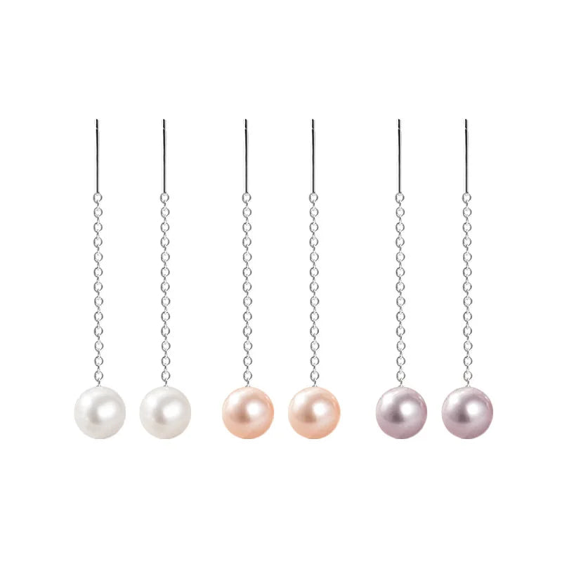 2022 New Korean Fashion 925 Sterling Silver Jewelry Women Earring Dainty Natural Pearl Charm Earring