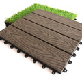 WPC Tile Interlocking Wood Deck Tiles Composite Deck Boards Outdoor DIY Floor Tiles for Garden Deck