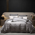 Luxury Grey Quilt Cover Jacquard Pillowcases Fitted Sheets Flat Sheet Cotton Home Textile 4-pieces Bedding Set Supplier