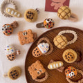 MIO Wool Felt Hair Clip Elastic Hair Ties Cookies Duckbill Clips Cute Wool Felt Hair Band Dessert Series Bb Hairpin Elastic Band