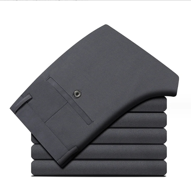 New Men's Stretch Business Pants Men's Slim Straight Leg Dress Pants No-iron Suit Pants