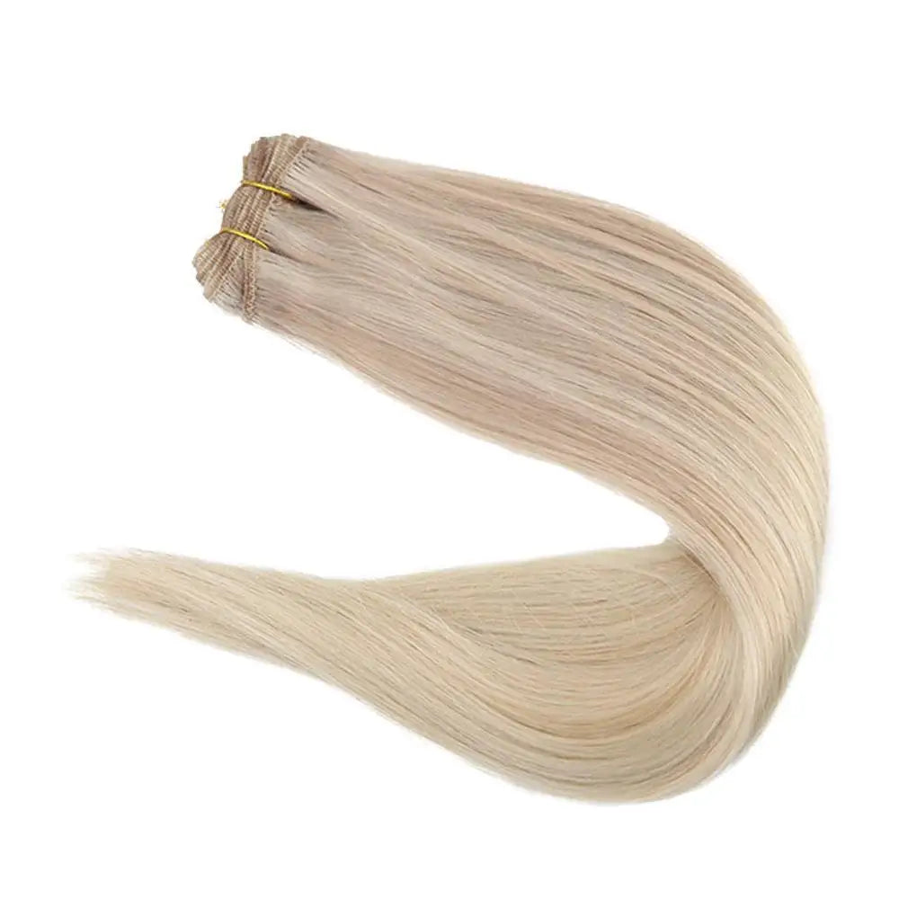 Natural Straight Long Lasting Double Drawn Blond Hair Bundle Hair Weft  Human Hair Extensions
