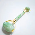 2026 Quick to Ship Double Head Xiuyan Jade Green and Green Roller and Gua Sha Custom logo