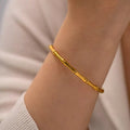Wholesale Factory Price Custom logo Non Tarnish Luxury Bracelet Stainless Steel Bamboo Bangle for Girls