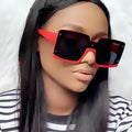 2025 Hot Fashion Brand Oversized Double Color Frame Black Red Sun Glasses Female One Piece Eyewear Men Square Sunglasses Women