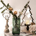 Art Deco U Series Crystal Flower Vase Elegant Transparent Glass Tabletop for Home Decor and Weddings