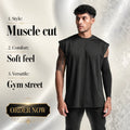 Custom Logo Breathable Knitted Mens Tank Top Sports Loose Casual Style Quick Dry Workout Vest Bodybuilding Gym Wear