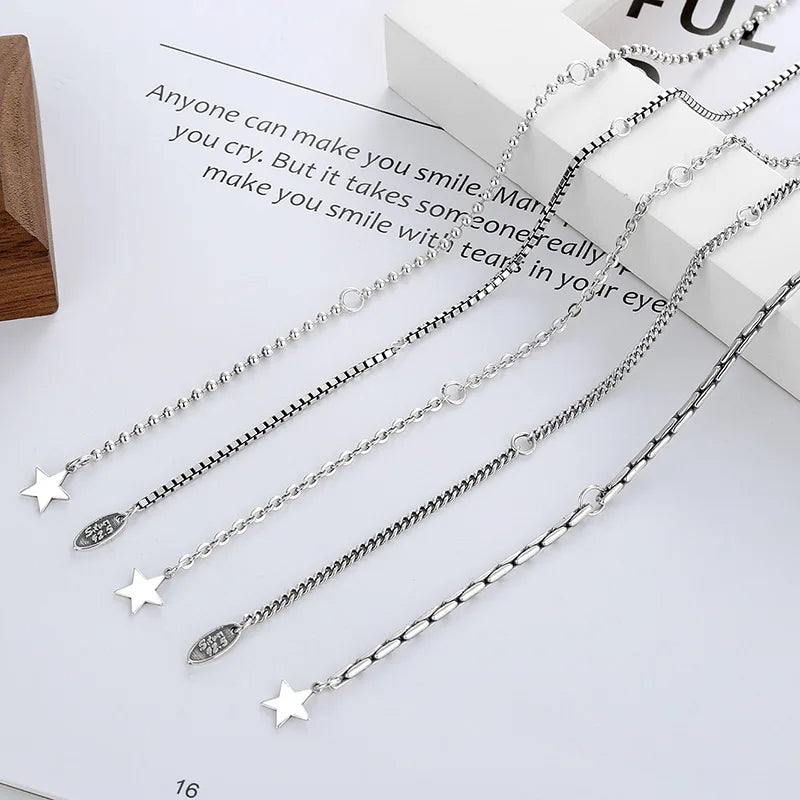 Fashion Snake Bone Melon Seed Box Round Ball Chain Permanent Jewelry Chains Personality Sterling Silver Chain Jewelry for Women