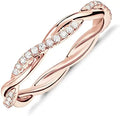 Yulaili Dubai Gold Jewelry Wedding Engagement 14K Gold Plated Cubic Zirconia Twisted Rope Eternity Band Anillo Rings for Women