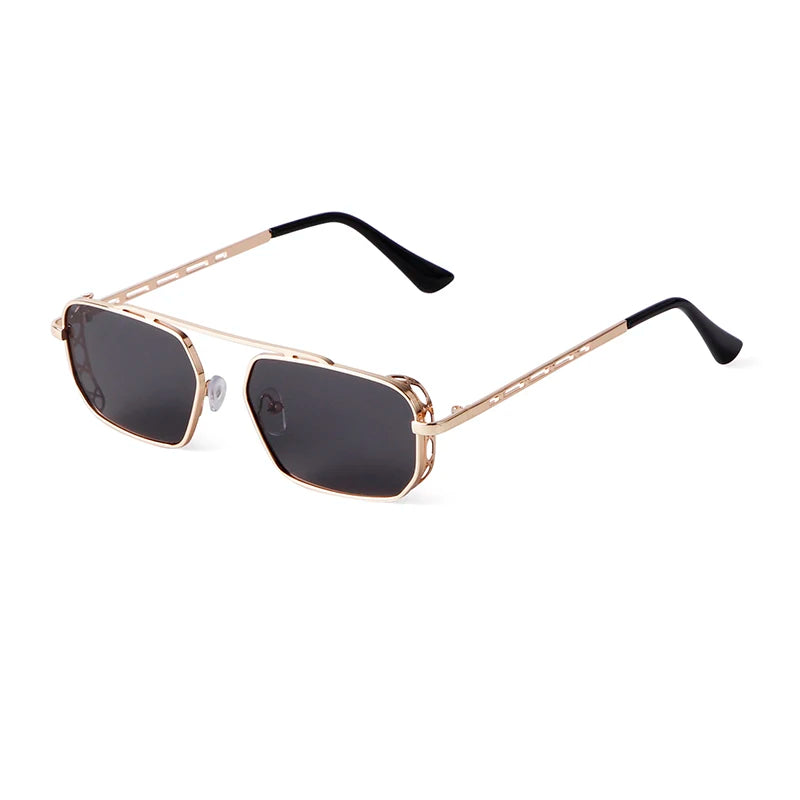 STY3550 Steampunk Shades Men clear Blue Light Glasses Frame Hollow Legs Fashion Metal Rectangle Sunglasses Women