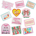 Iron on Embroidery pink Merry Christmas Dance Mom Pray Patch for Outdoor Overcoat Hat Decoration