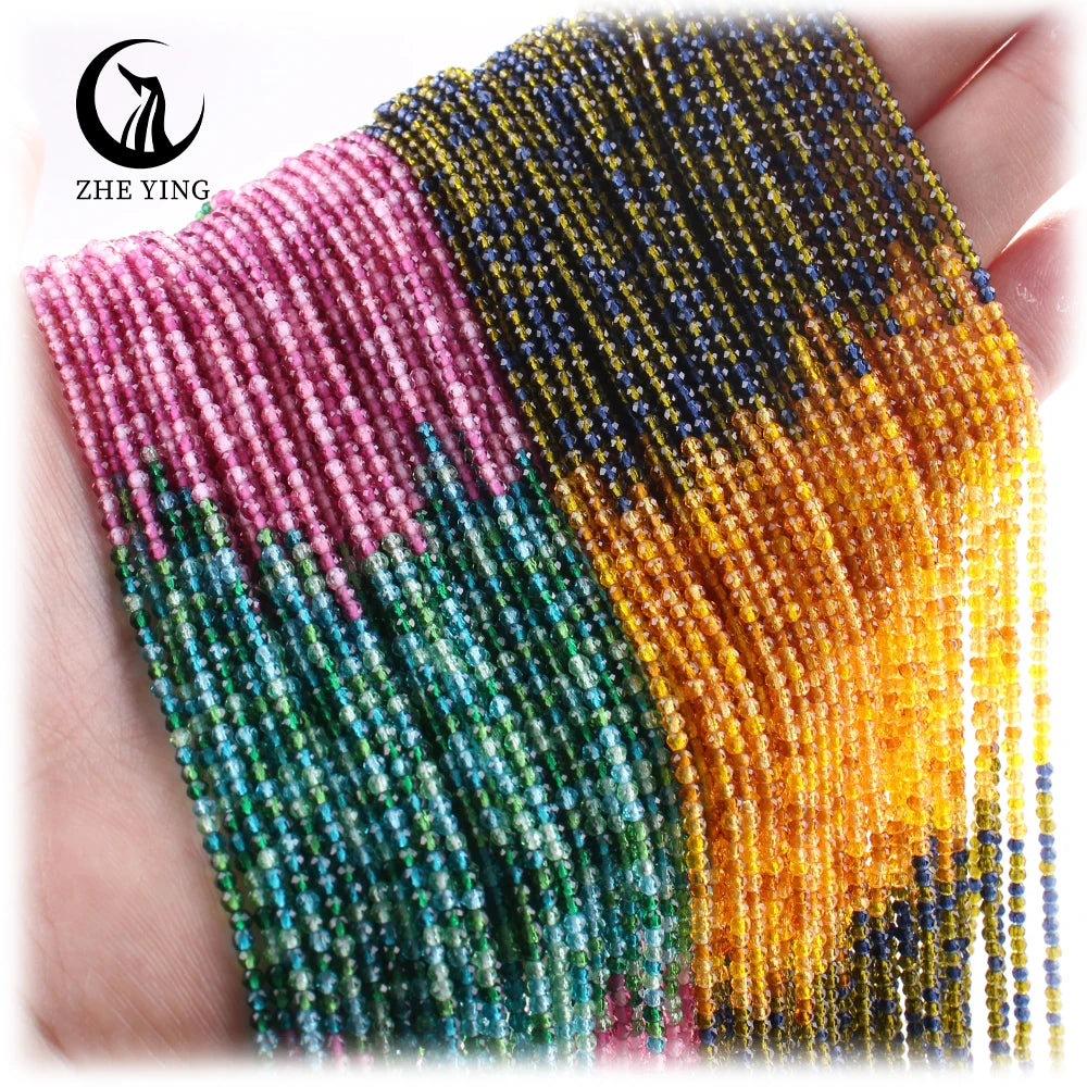 Zhe Ying Wholesale 2mm Glass Beads Close to Natural Stone Origin Color Not FadeGlass Beads for Jewelry Making