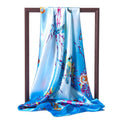 2026 Summer Collection Wholesale 90x90 Silk Feel Satin Scarf Customized Bandana Head Wrap and Hijab Square Satin Print