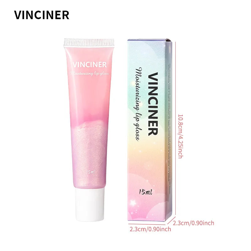 Wholesale Clear Soft Tube Two-Tone Lip Gloss Moisturizing Lip Oil Rainbow Color Changing Lip Gloss